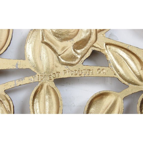 Vtg Midwest 4 Seasons Metal Set Wall Decor Plaque Metal Dogwood Rose Holly Flowe - Picture 10 of 15